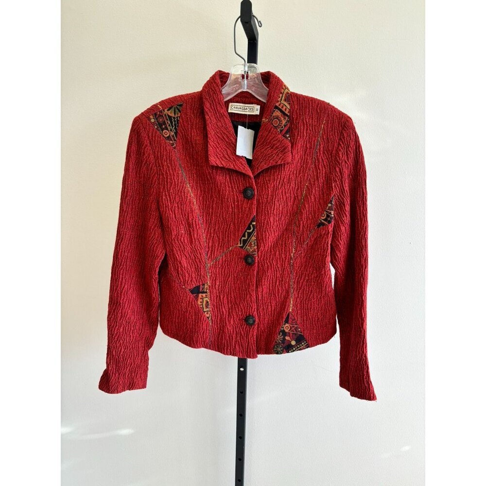 Canvasbacks Women's Brick Red Wool Blend Blazer S… - image 1